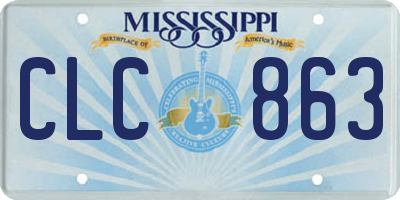MS license plate CLC863