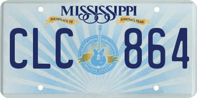 MS license plate CLC864