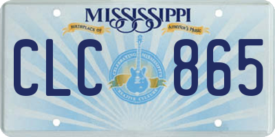 MS license plate CLC865