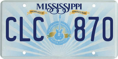 MS license plate CLC870
