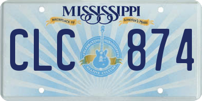 MS license plate CLC874