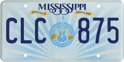 MS license plate CLC875