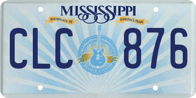 MS license plate CLC876