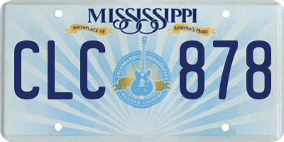 MS license plate CLC878