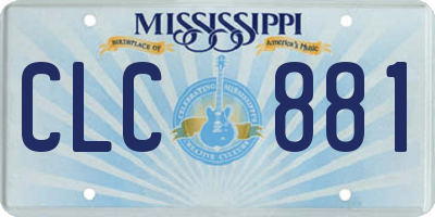 MS license plate CLC881