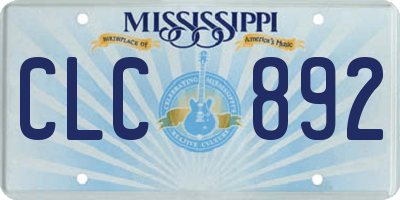 MS license plate CLC892