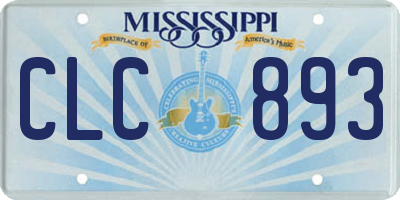 MS license plate CLC893