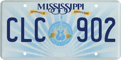 MS license plate CLC902