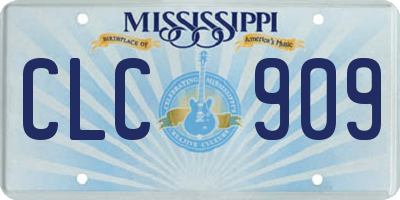 MS license plate CLC909