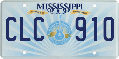 MS license plate CLC910