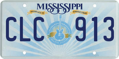 MS license plate CLC913