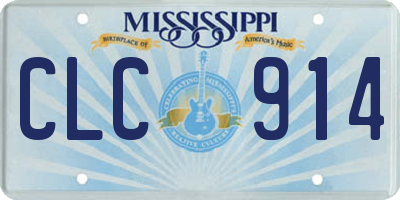 MS license plate CLC914