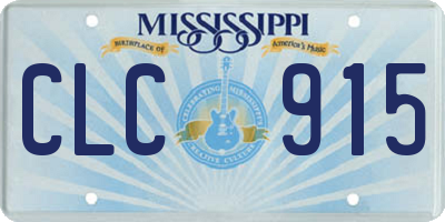 MS license plate CLC915
