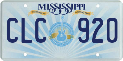MS license plate CLC920