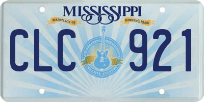 MS license plate CLC921