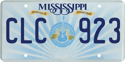 MS license plate CLC923