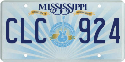 MS license plate CLC924