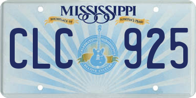 MS license plate CLC925
