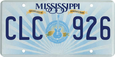 MS license plate CLC926
