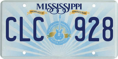 MS license plate CLC928