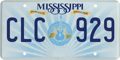 MS license plate CLC929