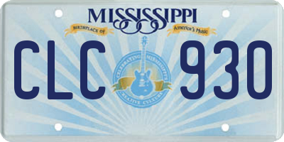 MS license plate CLC930