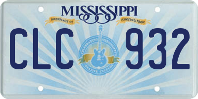 MS license plate CLC932