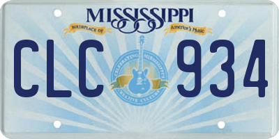 MS license plate CLC934