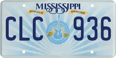MS license plate CLC936