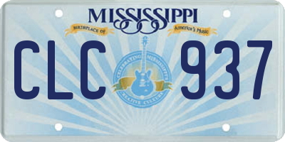 MS license plate CLC937
