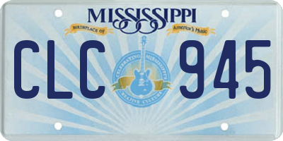 MS license plate CLC945