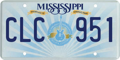 MS license plate CLC951
