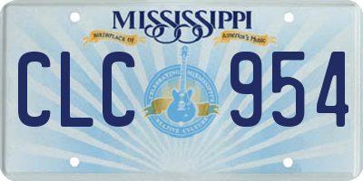 MS license plate CLC954