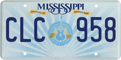 MS license plate CLC958