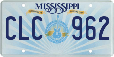 MS license plate CLC962