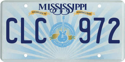 MS license plate CLC972