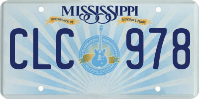 MS license plate CLC978