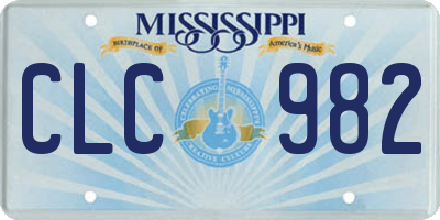 MS license plate CLC982