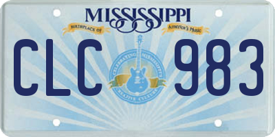 MS license plate CLC983