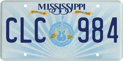 MS license plate CLC984