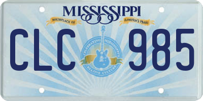 MS license plate CLC985