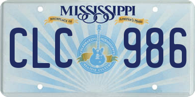 MS license plate CLC986