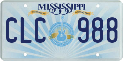 MS license plate CLC988
