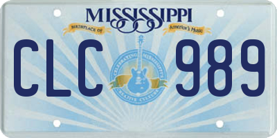 MS license plate CLC989