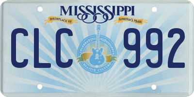 MS license plate CLC992