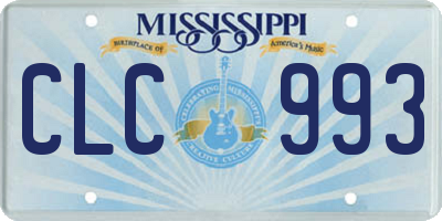 MS license plate CLC993