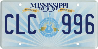 MS license plate CLC996