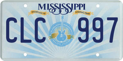 MS license plate CLC997