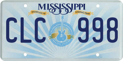 MS license plate CLC998