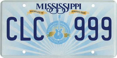 MS license plate CLC999